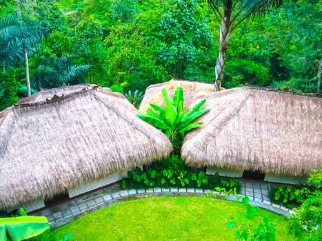 Bali, Indonesia - April 13 2012 View of bungalows at Nandini Bali Jungle Resort and Spa.