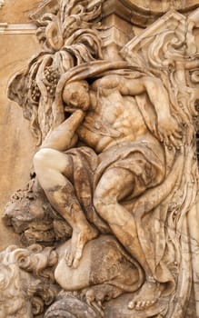 Sculpture on the front gate of Palacio del Marques de Dos Aguas Valencia, Spain