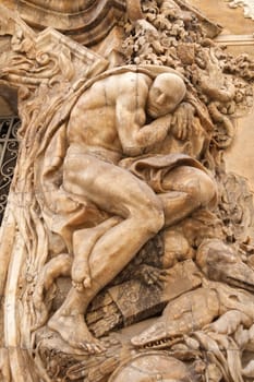 Sculpture on the front gate of Palacio del Marques de Dos Aguas Valencia, Spain