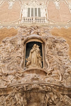 Sculpture on the front gate of Palacio del Marques de Dos Aguas Valencia, Spain