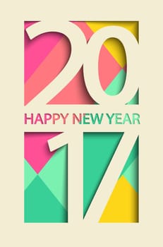 New 2017 year for greeting card, vector illustration.