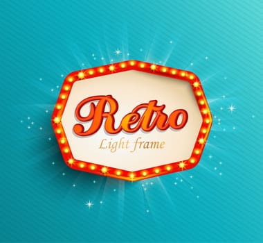 Shining retro light frame, vector illustration EPS 10