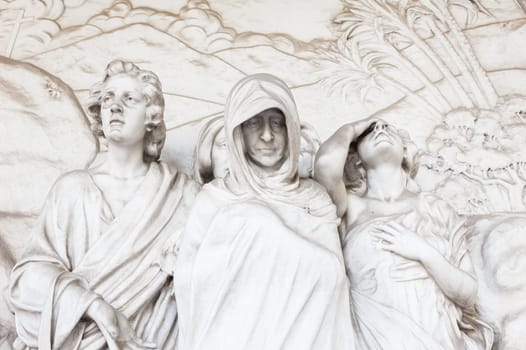 More than 100 years old statue. Cemetery located in North Italy.