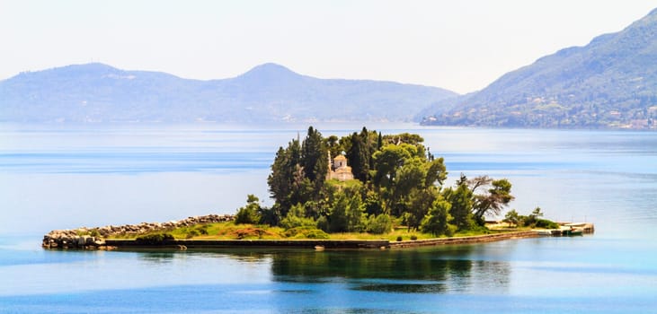The view of a small island in Greece