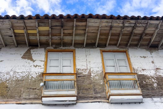 Old run down colonial architecture in Salento, Colombia