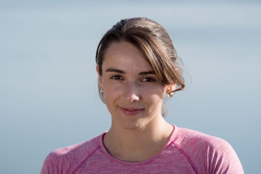 portrait of a young sporty woman in the countryside