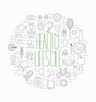 Line style vector illustration design concept of lifestyle.