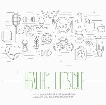 Line style vector illustration design concept of lifestyle.