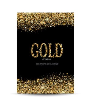 Glitter Background with space for your text. Gold glittering circle for card.