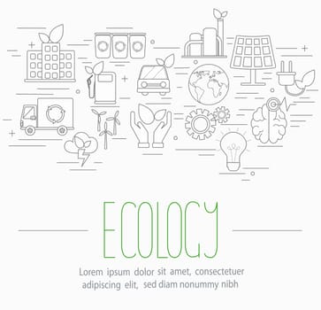 Line style vector illustration design concept of ecology.