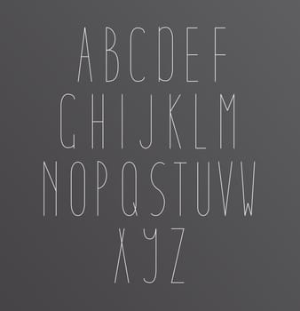 Alphabet Font Golden letters Icons ABC on black background