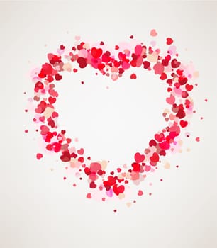 Happy Valentines day card hearts light, vector illustration.