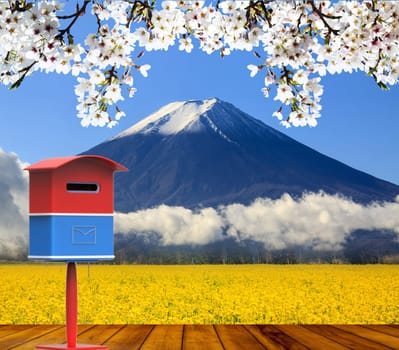 The 3d rendering mailbox with nice background image
