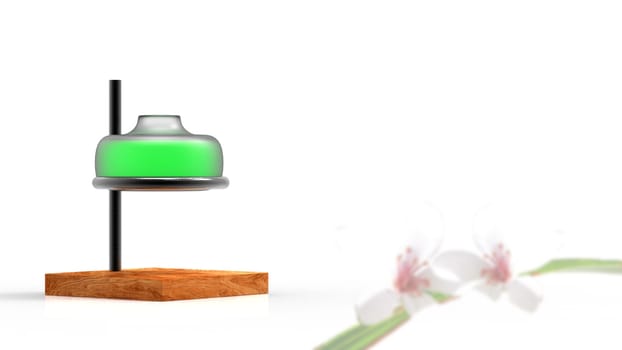 The 3d rendering essential oil from flower to the bottle. Essence liquid cosmetic