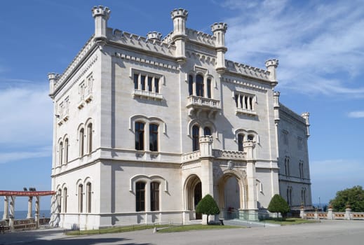 View of Miramare Castle in Trieste (Italy).