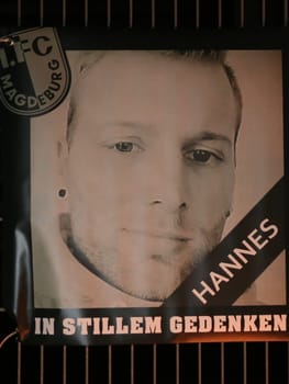 Vigil for the deceased FCM fan Hannes S. in front of the MDCC Arena on 12.10.2016