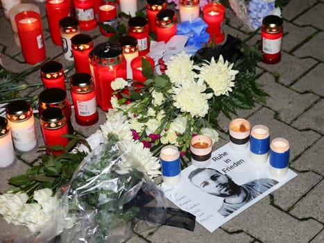 Vigil for the deceased FCM fan Hannes S. in front of the MDCC Arena on 12.10.2016