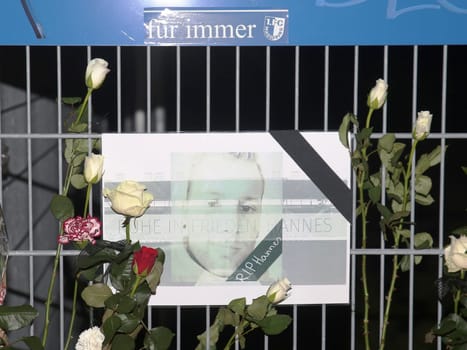 Vigil for the deceased FCM fan Hannes S. in front of the MDCC Arena on 12.10.2016