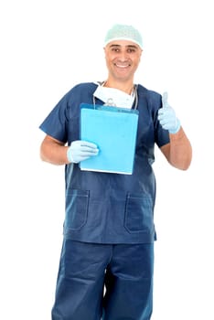 Doctor isolated against a white background