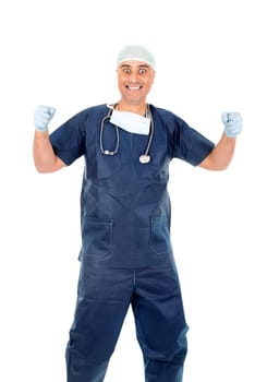 Doctor isolated against a white background