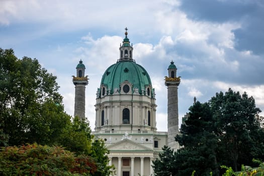Karlskirche Vienna,baroque landmark of the capital of Austria