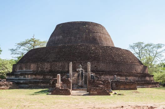 Pabalu Vehera in ancient city of Polonnaruwa, Sri Lanka. This stupa was built by Queen Rupawathi, one of the queens of King Parakramabahu.