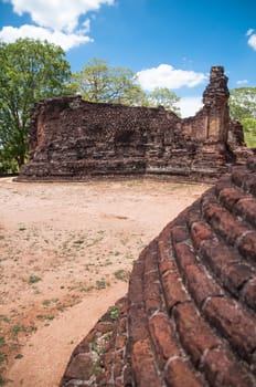 Potgul Vihara or Library Monastery in ancient city of Polonnaruwa, Sri Lanka