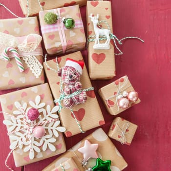 Small gifts with decoration for Christmas