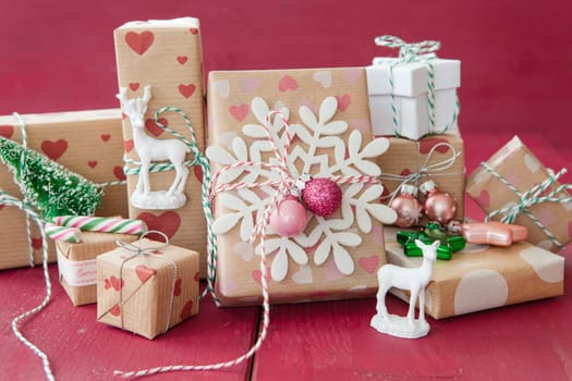 Small gifts with decoration for Christmas