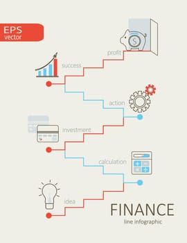 Flat design modern vector illustration infographic outline Finance concept.