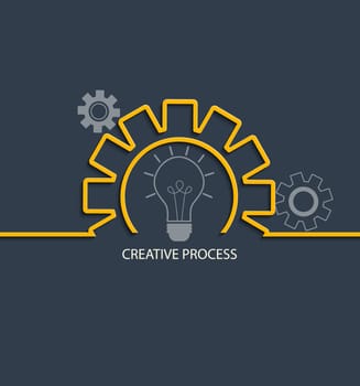 Creative process concept in flat style, vector.