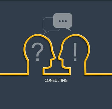Concept of consulting by discussing, vector illustration.