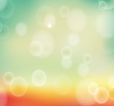 Autumn nature on bokeh backround, vector illustration.