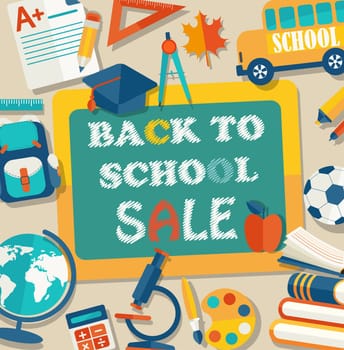 Back to School. Vector Illustration in flat style, eps10.