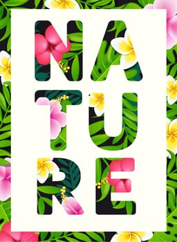 Tropical print slogan. For brochures and banners, vector illustration.