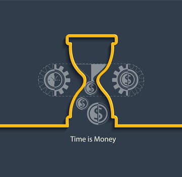 Stylish flat design concept icons for web and mobile phone services and apps. graphic design elements in outline style for business - time is money.