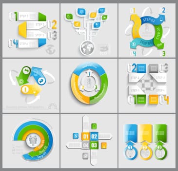 Set business marketing infographic template. Vector illustration.