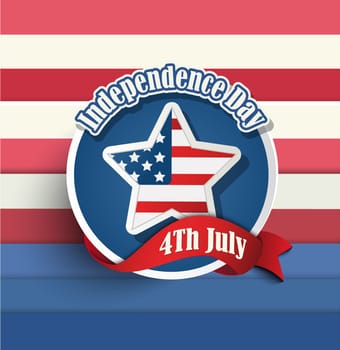 4th of july American independence day badges. Vector illustration.