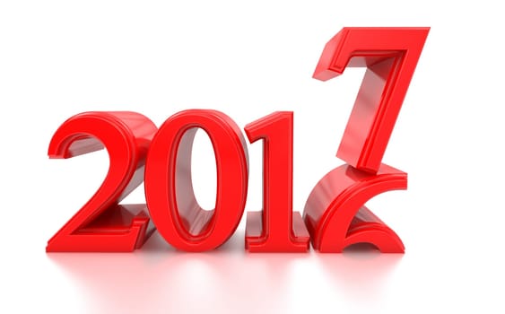 3d 2017. 2016-2017 change represents the new year 2017, three-dimensional rendering