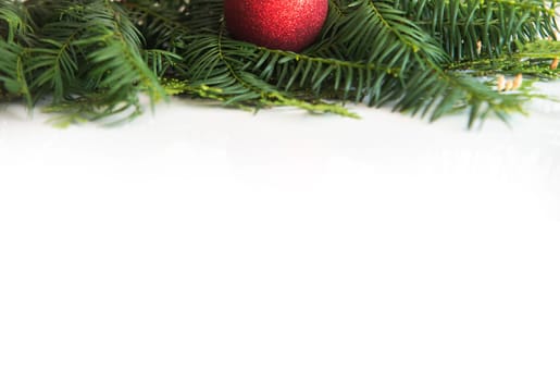 christmas decorations on white background