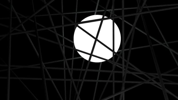 light object locked by troubles at black background