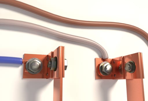 Power electric wire connector terminal 3d render