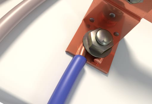 Power electric wire connector terminal 3d render