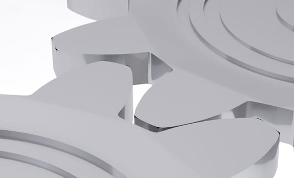 illustration of two gear wheels in grey colors with macro cog