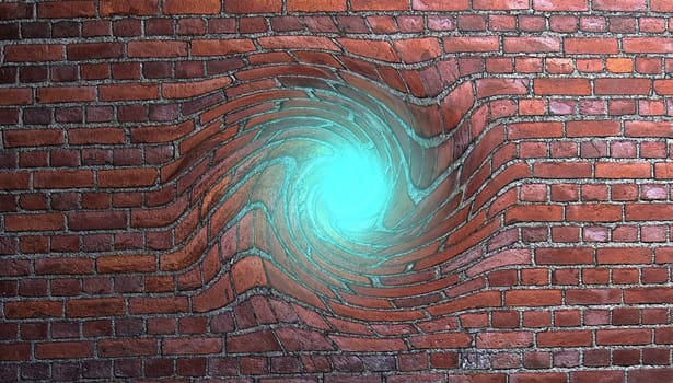 Portal wall warp, traveling in time and space.