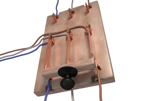 Circuit breaker switch. Power cut. 3d render