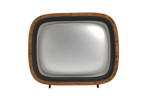 Vintage old retro TV set isolated.