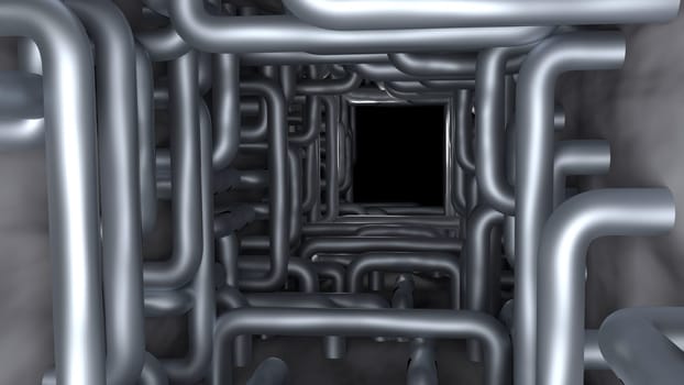 Equipment, cables and piping inside of a industrial