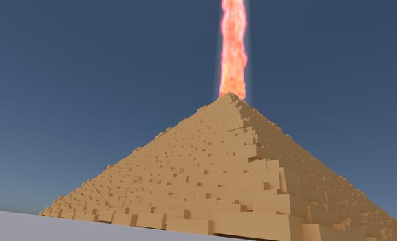 Energy flow from space to pyramid