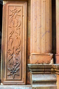 Details of a column in the cathedral of Barichara, Colombia